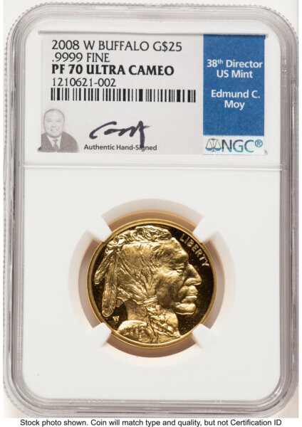 2008-W Proof Gold Buffalo 1/2 oz Ed Moy 70 NGC