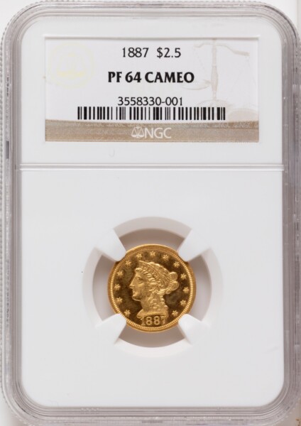 1887 $2 1/2, CA 64 NGC