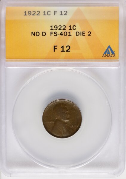 1922 No D, Weak Reverse, BN 12 ANACS