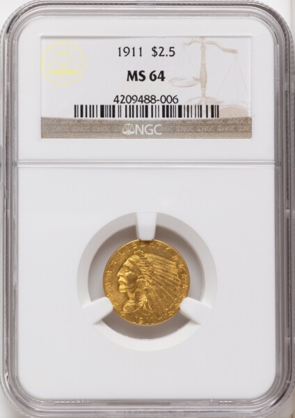 1911 $2 1/2 64 NGC