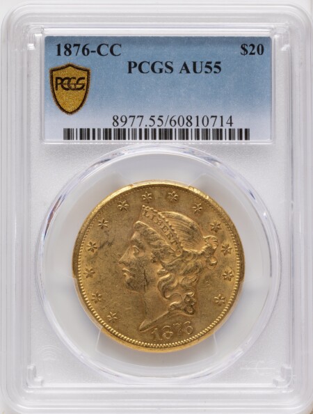 1876-CC $20 PCGS Secure 55 PCGS