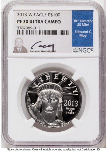 2013-W Proof Platinum Eagle 1 oz Ed Moy 70 NGC