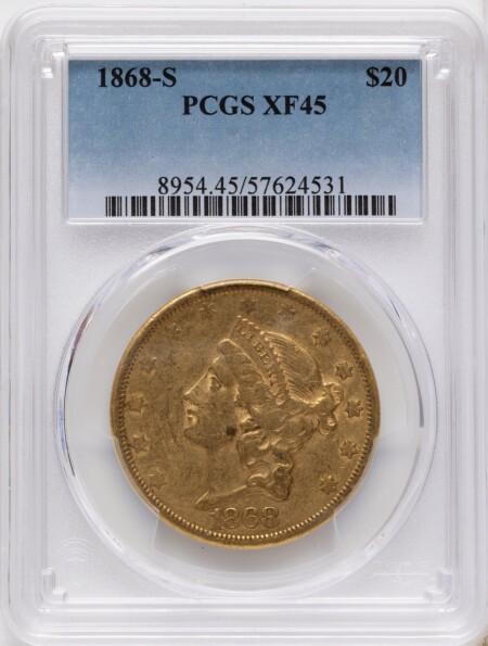 1868-S $20 45 PCGS