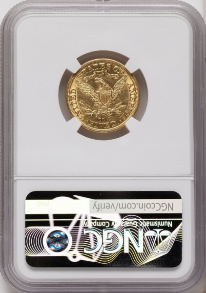1882-CC $5 Brown Label 55 NGC