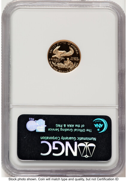 1999-W Proof Gold Eagle 1/10 oz Brown Label 70 NGC
