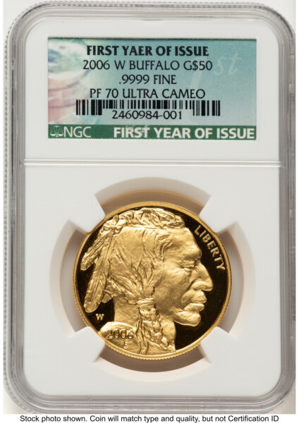 2006-W Proof Gold Buffalo 1 oz First Year of Issue 70 NGC