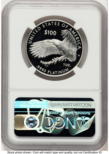 2021-W Proof Platinum Eagle 1 oz Don Everhart 70 NGC