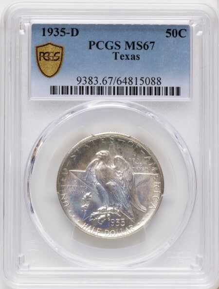 1935-D 50C Texas, MS PCGS Secure 67 PCGS
