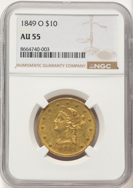 1849-O $10 55 NGC