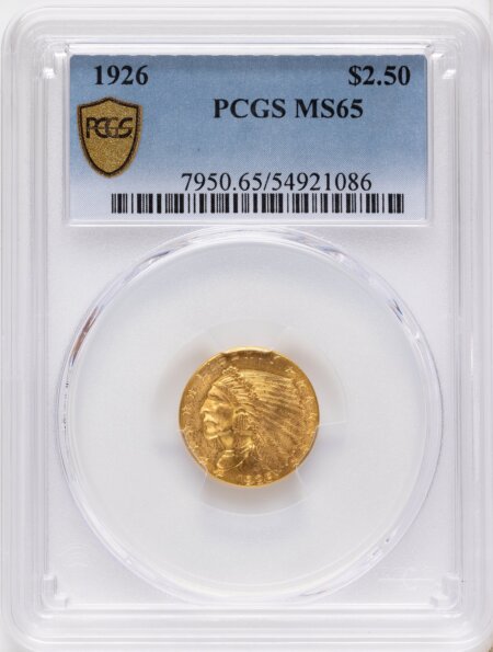 1926 $2 1/2 PCGS Secure 65 PCGS