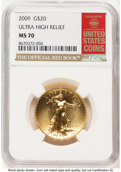 2009 G$20 Ultra High Relief Red Book 70 NGC