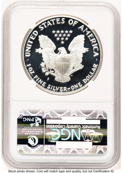 1989-S Proof Silver Eagle 1 oz Brown Label 70 NGC