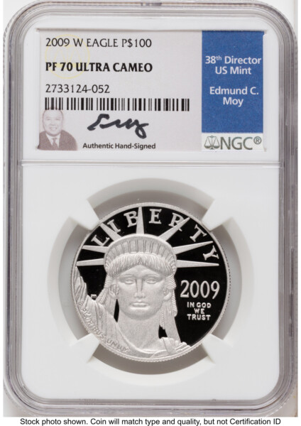 2009-W Proof Platinum Eagle 1 oz Ed Moy 70 NGC