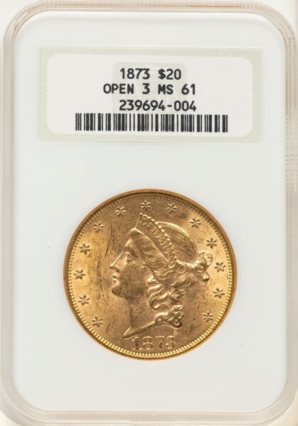 1873 $20 OPEN 3 61 NGC