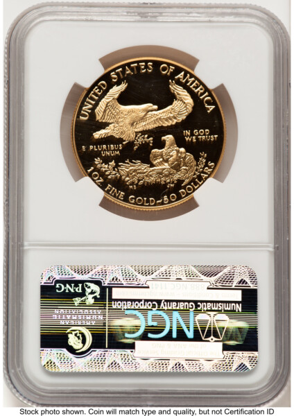 1990-W Proof Gold Eagle 1 oz Brown Label 70 NGC