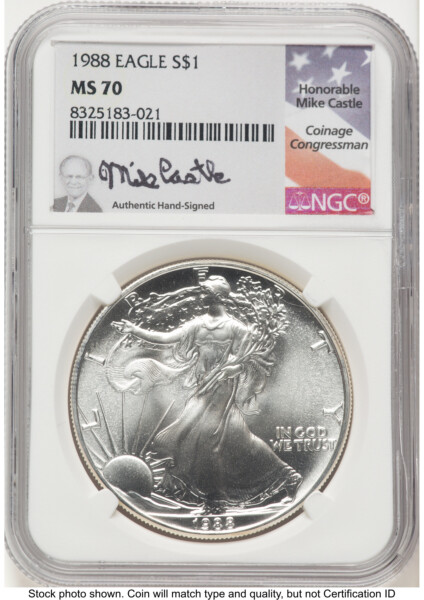 1988 Silver Eagle Mike Castle 70 NGC