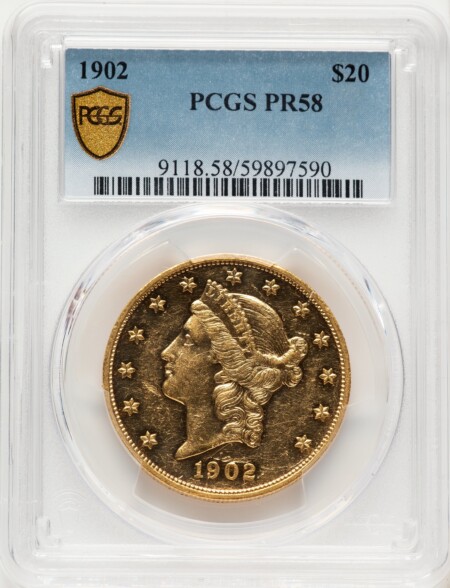 1902 $20 PCGS Secure 58 PCGS