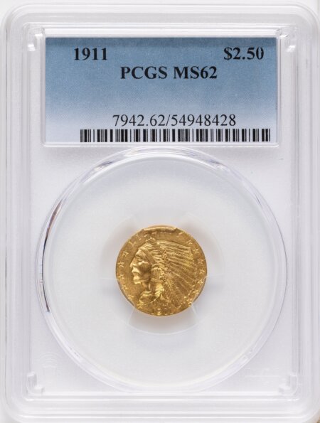 1911 $2 1/2 62 PCGS