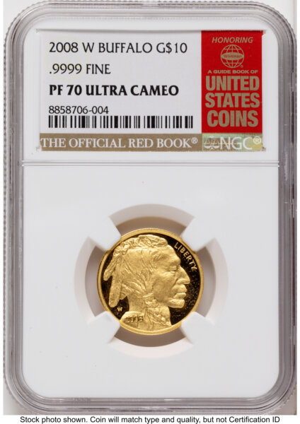 2008-W Proof Gold Buffalo 1/4 oz Red Book 70 NGC