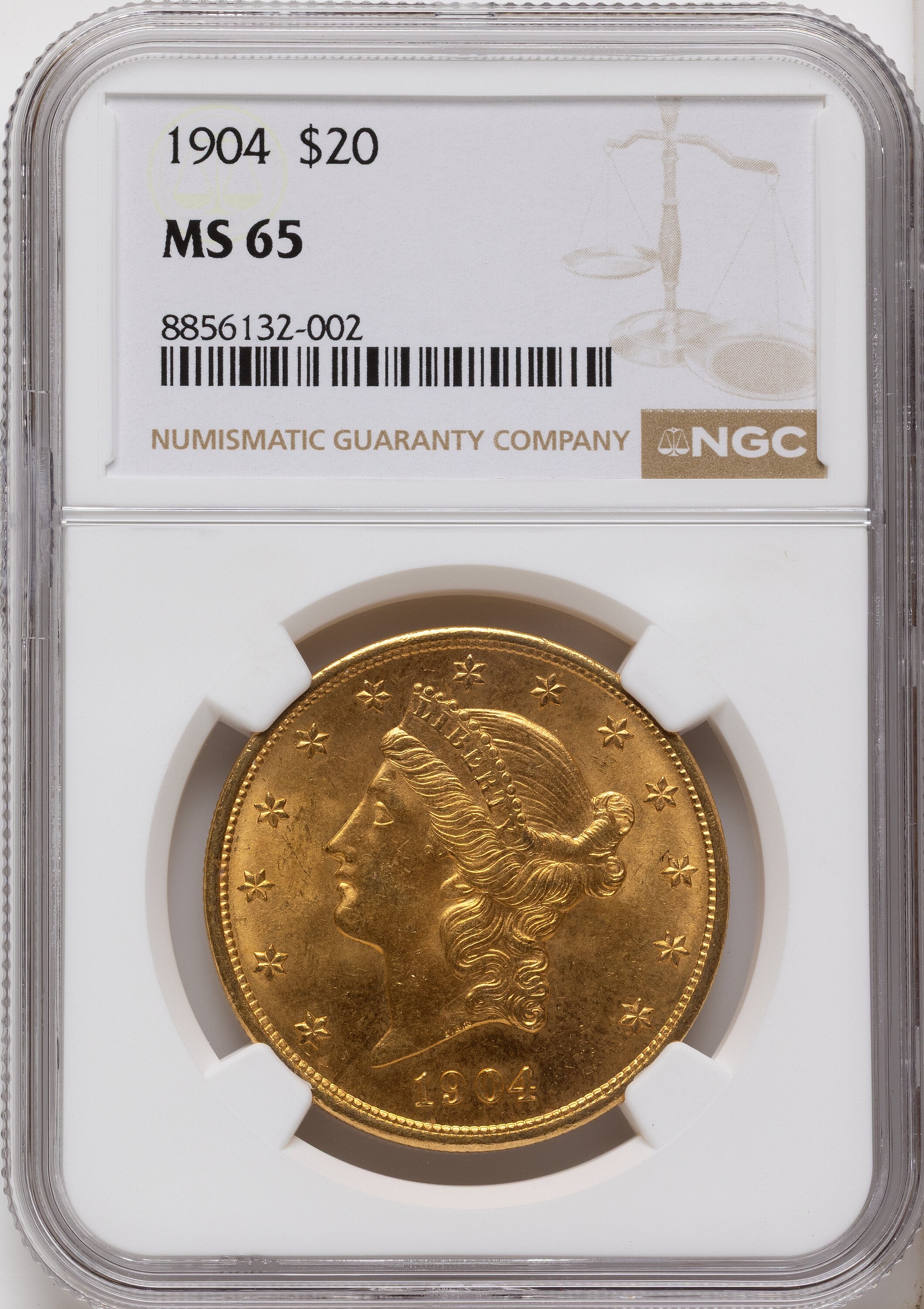 1904 $20 Liberty 65 NGC