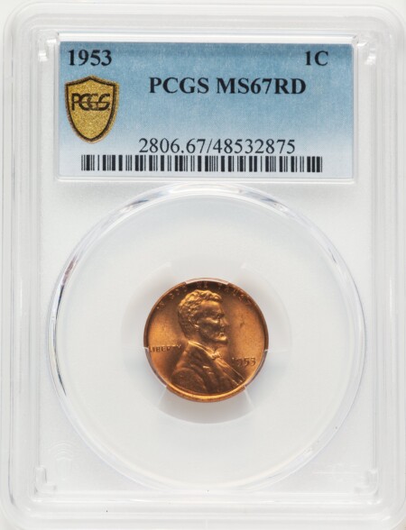 1953 1C, RD PCGS Secure 67 PCGS