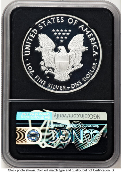 2021-W TY1 Proof Silver Eagle 1 oz FDI John Mercanti Blk Core 70 NGC
