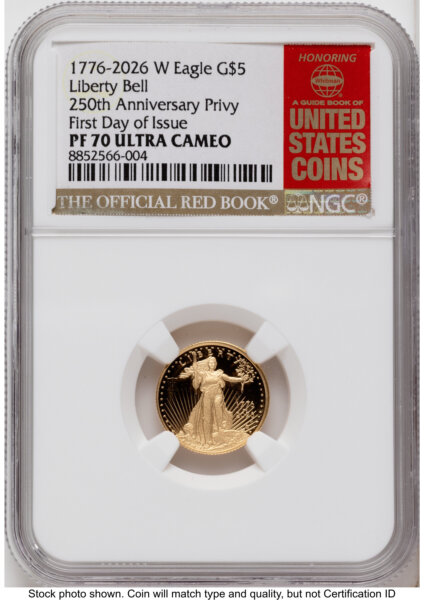2026-W Proof Gold Eagle 1/10 oz FDI Red Book 70 NGC
