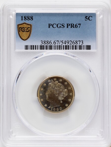 1888 5C PCGS Secure 67 PCGS