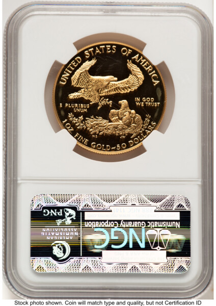1986-W Proof Gold Eagle 1 oz Brown Label 70 NGC