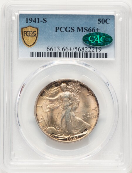 1941-S 50C, MS CAC PCGS Secure PCGS Plus 66 PCGS