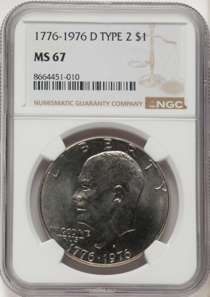 1976-D $1 Type Two, MS 67 NGC