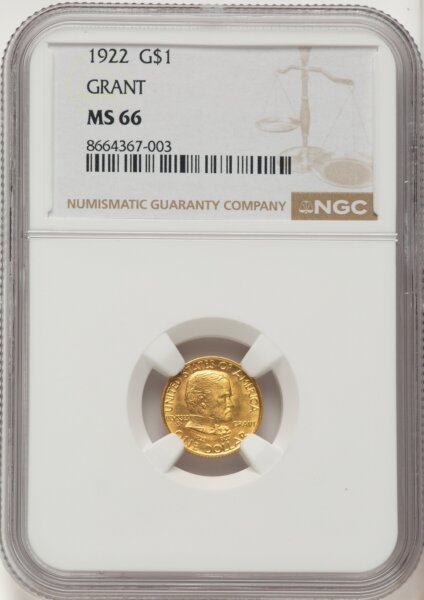 1922 G$1 Grant, No Star 66 NGC