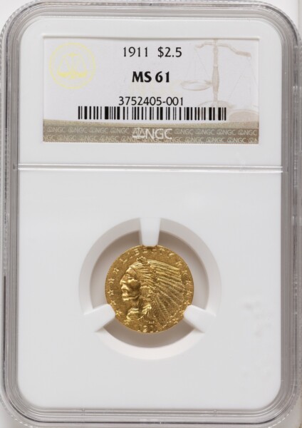 1911 $2 1/2 61 NGC