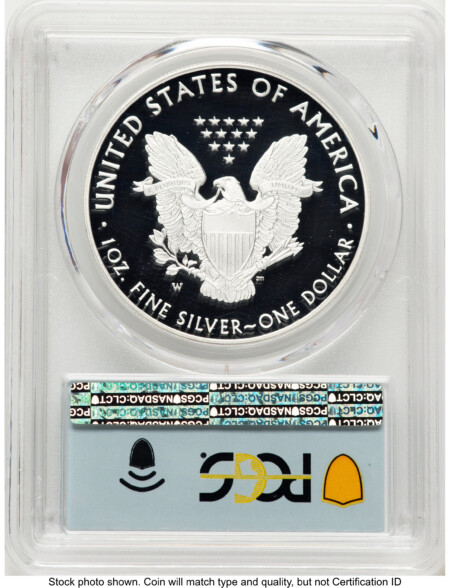 2020-W Proof Silver Eagle V75 Privy 1 oz FDI Flag 70 PCGS