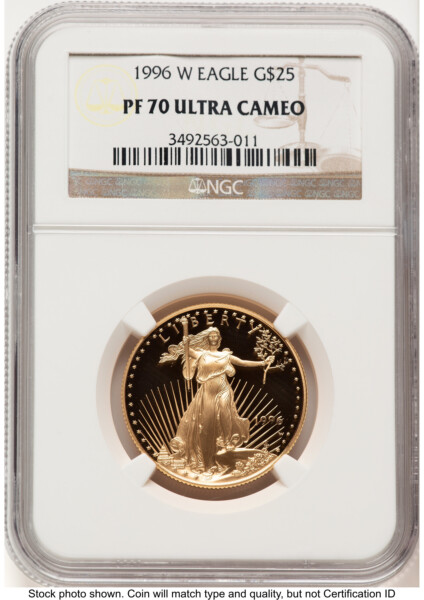 1996-W Proof Gold Eagle 1/2 oz Brown Label 70 NGC