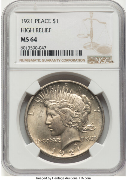 1921 S$1 Peace, MS 64 NGC