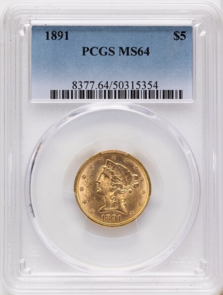 1891 $5 64 PCGS