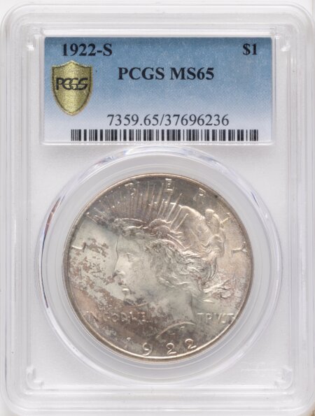 1922-S S$1 PCGS Secure 65 PCGS
