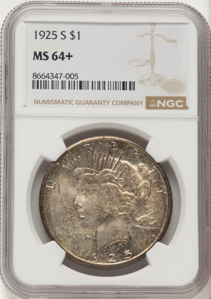 1925-S S$1 NGC Plus 64 NGC