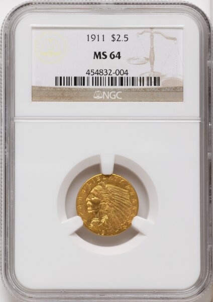 1911 $2 1/2 64 NGC