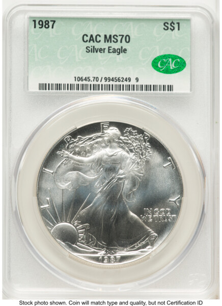 1987 Silver Eagle Non Designation 70 CACG