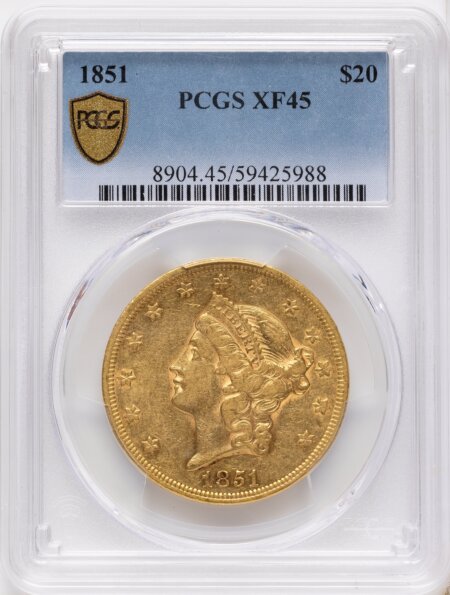 1851 $20 PCGS Secure 45 PCGS