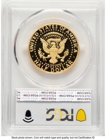 2014-W 50C Gold JFK 50th Anniversary Blue Gradient 70 PCGS