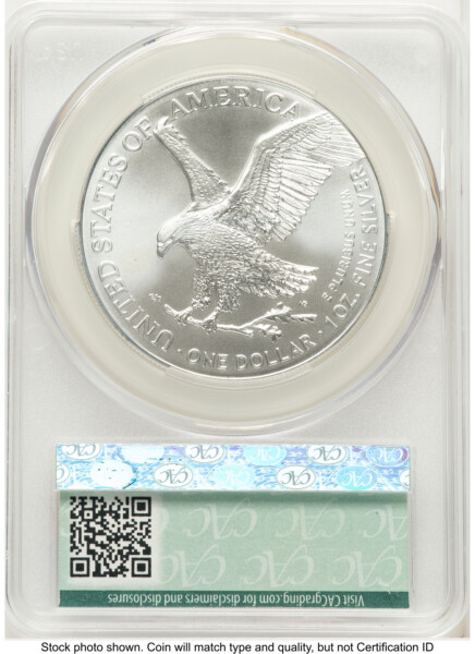 2026 Silver Eagle First Day of Delivery Flag Label 70 CACG
