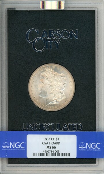 1883-CC S$1 GSA Hoard, MS 66 NGC