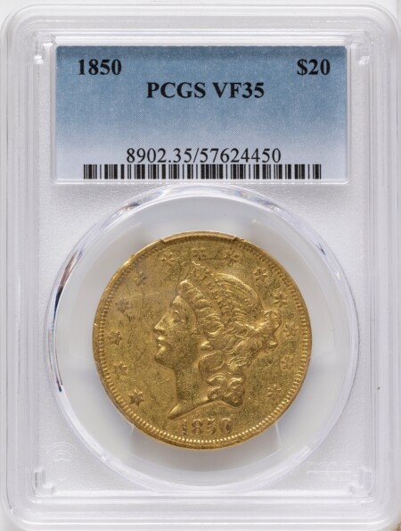 1850 $20 35 PCGS