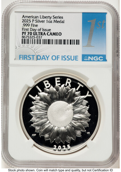 2025-P Silver American Liberty High Relief Medal FDI 1ST 70 NGC