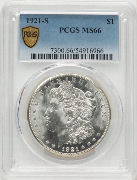 1921-S S$1 PCGS Secure 66 PCGS