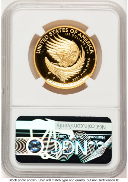 2025-W G$100 American Liberty High Relief, DC AR Kenneth Bressett Red Book 70 NGC