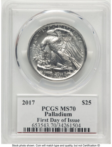 2017 Palladium Eagle 1 oz, MS FDI Ed Moy 70 PCGS